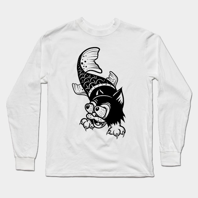 Mermaid cat Long Sleeve T-Shirt by Adorline